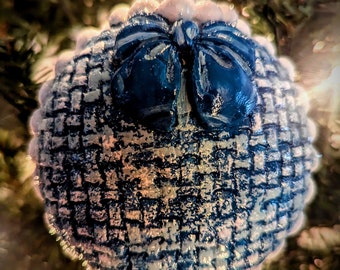 Teal Basket Weave Ornament