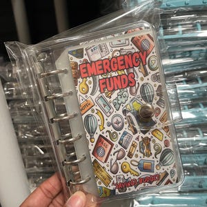 Desafío de fondos de emergencia, carpeta de desafío de ahorro, relleno de efectivo, desafío de ahorro, carpeta de presupuesto A7, relleno de efectivo, desafío de emergencia