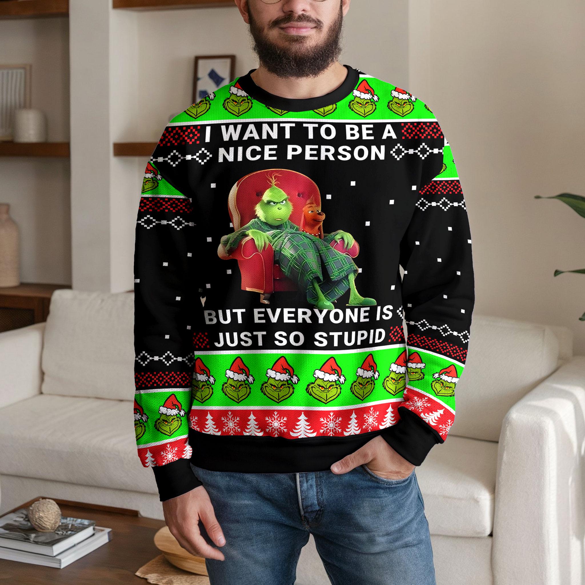 Discover Funny Grumpy Christmas Sweater for Men and Women, Sarcastic Ugly Xmas Sweatshirt