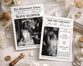 Elopement Newspaper Card Template | Printable Wedding Announcement | We Eloped | Modern Editable Keepsake | Instant Download