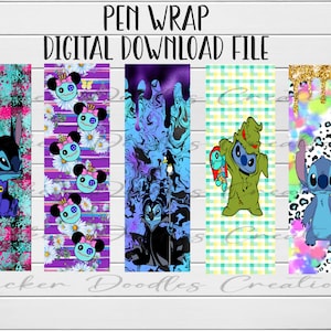 Stitch Character, Epoxy Pen Wrap, Digital Download File, PNG