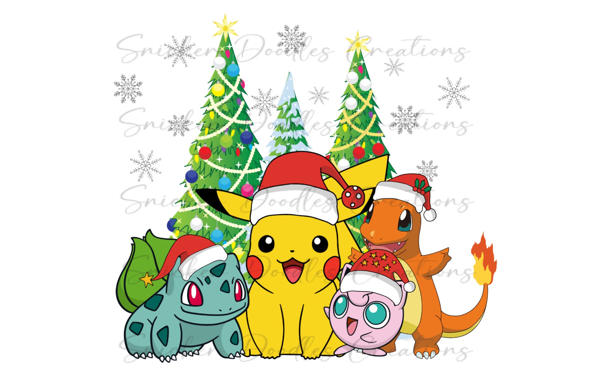 Pokemon/christmas/character/clipart/digital Download Etsy UK