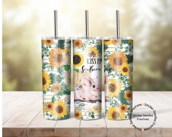 20 oz. tumbler wrap, Kiss My Southern Sass, Pig, Sublimation, Tumbler wrap, Digital Download Files, PNG, background, waterslide image