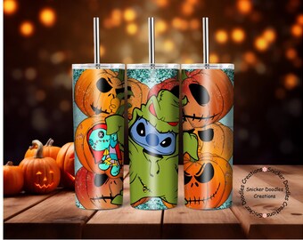Halloween Alien Tumbler Wrap: gestikt personage (digitale download)