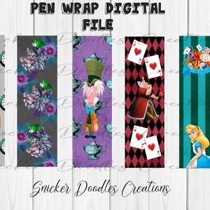 Mad Alice , Character, Horror, epoxy Pen Wrap, Digital Download files, PNG, waterslide, crafting supply, joy pen