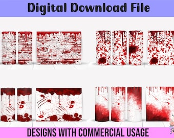 20 oz. tumbler wrap, Dripping, Blood splatter, Bundle, Sublimation, Digital Download file, background, digital paper, waterslide image
