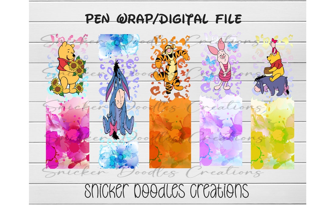 Winnie the Pooh Pen Wrap: Character PNG Digital Download - Etsy