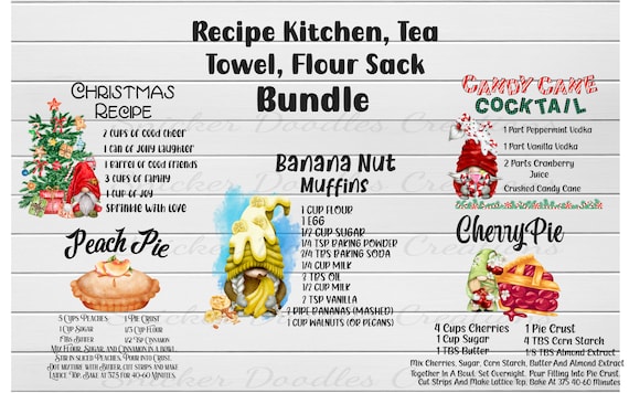 Gnome Recipe Bundle: Kitchen Towel & Apron Designs (Digital Download)