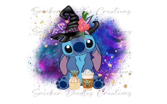 Halloween, Stitch, Witch, Coffee/Sublimation/waterslide/Digital Download  File/PNG/JPG