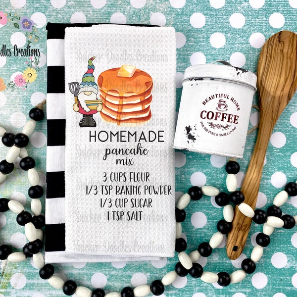 Pancake Mix Recipe, Tea Towel,Kitchen Towel, Sublimation, Digital Download, PNG, JPG