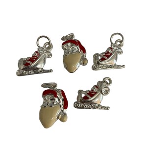 Santa and Sleigh Christmas Craft Charms