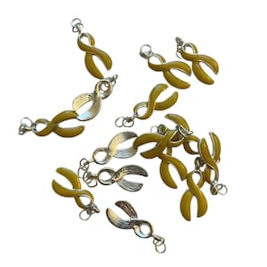 Yellow Cancer Awareness Ribbon Craft Charms