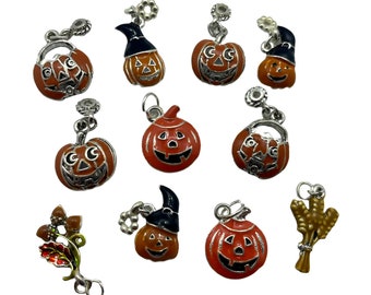 Pumpkin Halloween Charms MIXED Set of 11 craft charms