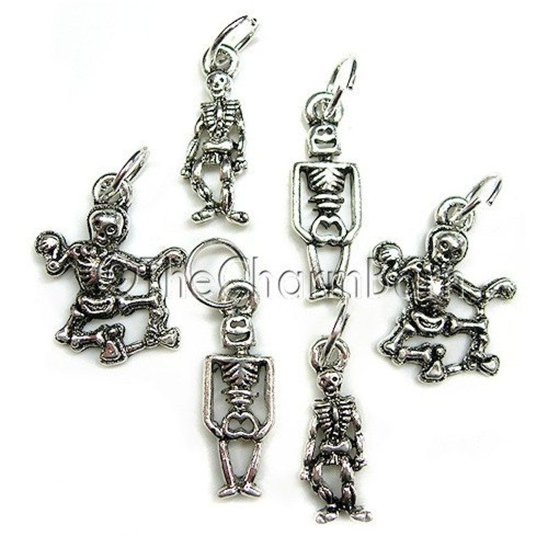 Bones Skeleton Halloween Craft Charms Earring Supplies Bracelet Charms image 1