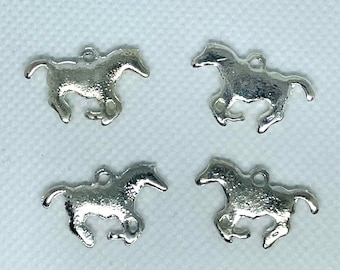 Silver Horse Charms Western Jewelry Making Earrings Craft Charms