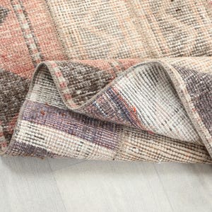 2x5 Ft Red Beige Turkish Runner, 2x5 Boho Small Runner, Small Oushak Runner, Kitchen, Hallway, Entryway Rug, Housewarming Gift, 2.2x5.2 Ft