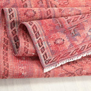 5x9 Red Vintage Rug, 5x9 Brown Turkish Rug, Handmade Area Rug, Bohemian Rug, Handwoven Rug, Vintage Wool Rug, Living Room Rug, Home Decor