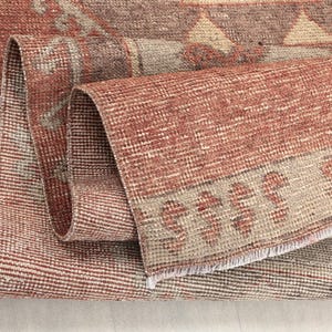 3x13 Ft Red Brown Turkish Runner, Antique Medallion Runner Rug, 3x13 Vintage Runner, Kitchen, Hallway Runner, Entryway Rug, 2.8x12.8 Ft