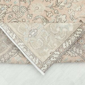 8x11 Ft Beige Brown Floral Persian Rug, Vintage Large Oushak Rug, 8x11 Area Rug, Wool Rug, Bedroom, Oversize Rug,Living Room Rug,8.0x11.1 Ft