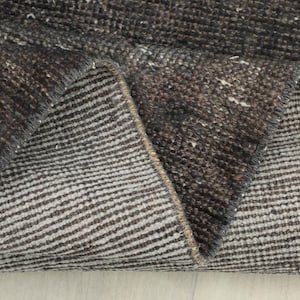 2x9 Ft Black Gray Vintage Turkish Runner, Bohemian Runner, 2x9 Runner Rug, Oushak Runner, Kitchen, Hallway, Entryway Wool Runner, 2,4x8,5 ft