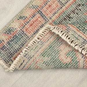 2x5 Ft Red Turkish Runner, Boho Small Runner, Small Oushak Runner, Kitchen Rug, Hallway, Entryway Runner Rug, Housewarming Gift, 2.4x4.5 Ft