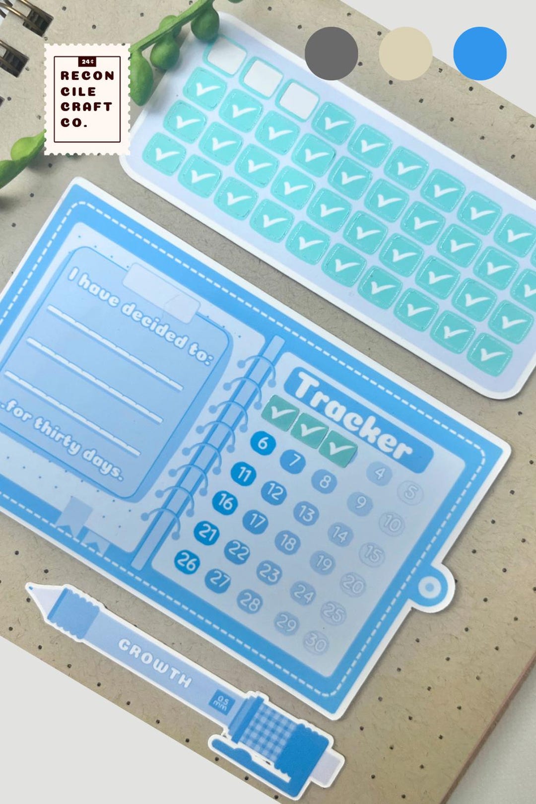 Habit Tracker Sticker Kit | 30-day Challenge – Journal & Pen - Etsy