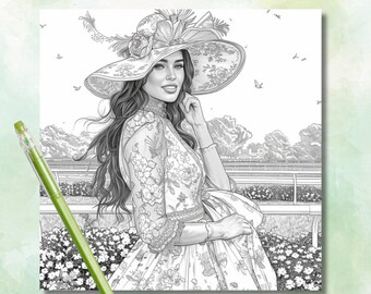 Adult Coloring Page Kentucky Derby Hats Instant Download I Printable ...