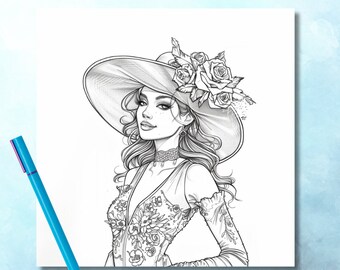 Adult Coloring Page Kentucky Derby Hats Instant Download I Printable ...