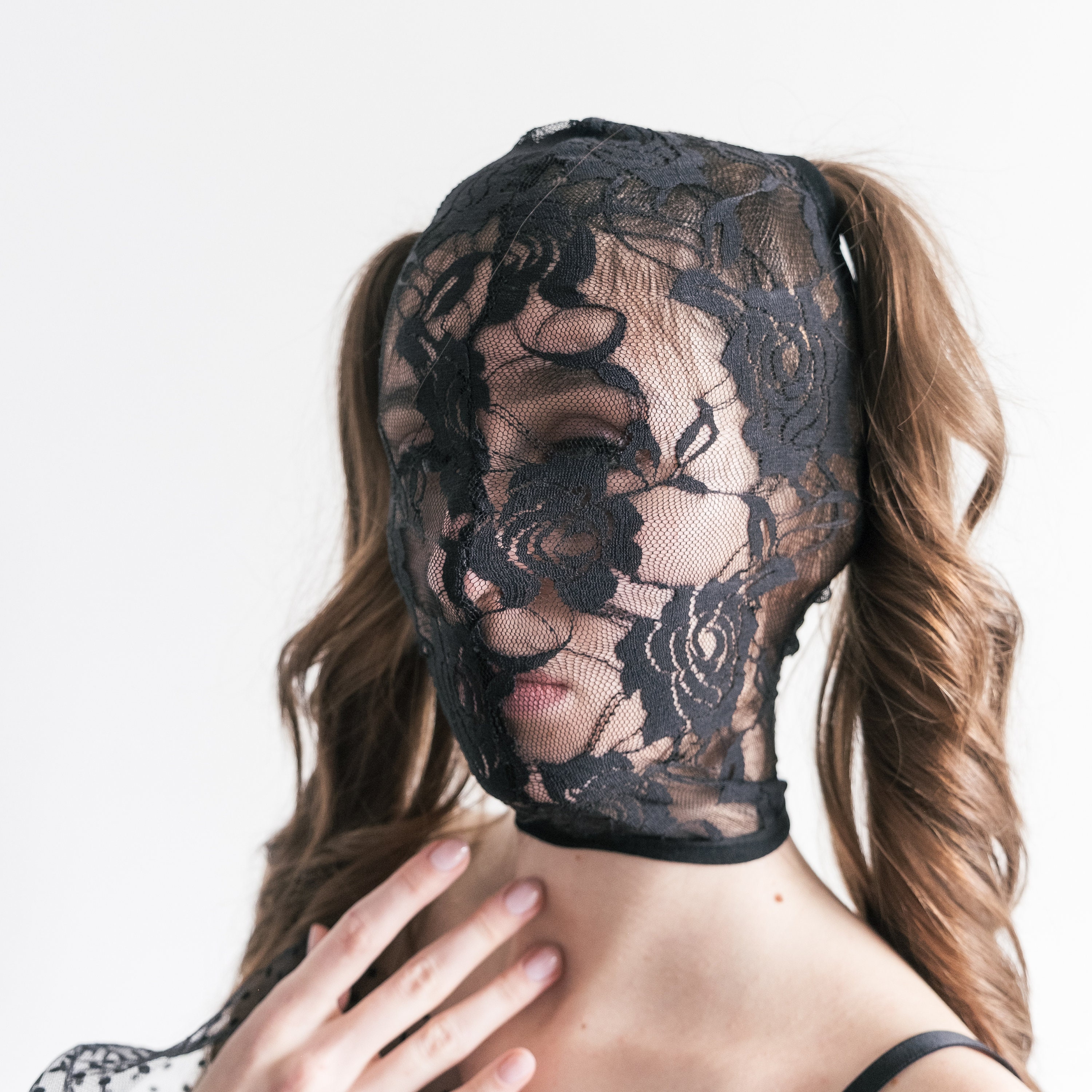 Extasis Mask BDSM Mask, Black Lace Balaсlava, Lace Face Mask, Sexy Mask, Fetish Face ...