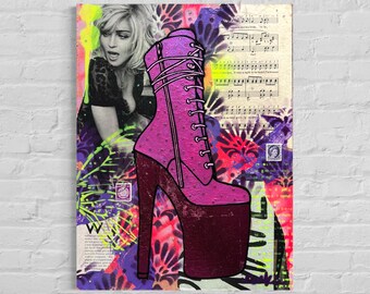Pole Dance Boot Heel Original Painting Street Art One of A Kind