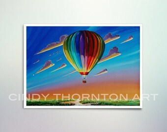 5x7 Fine Art Pearlescent Print - Rise And Shine - an early morning hot air balloon ride - Cindy Thornton Art