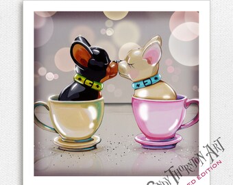 6x6 Teacup Pups - Limited Edition of 10 - Shakers Series - Cindy Thornton Art