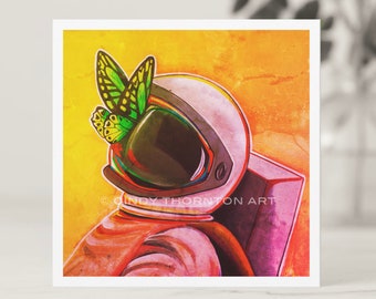 5.25 Square Print - Astronaut - The Butterfly - Cindy Thornton Art