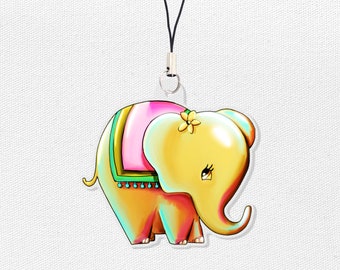 Baby Elephant Acrylic Charm - by Cindy Thornton Art