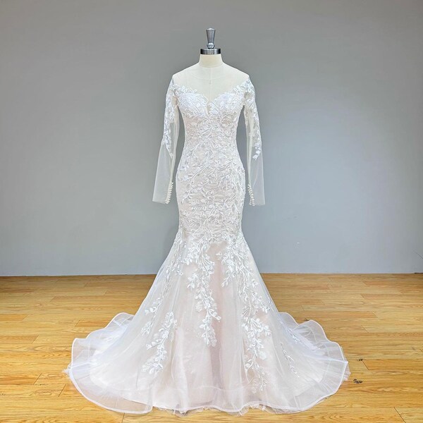 29836 Purple Embroidered Tulle Mermaid Dress