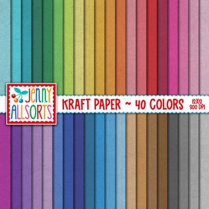Juego de papel digital Kraft vintage: 40 colores: diseños de álbumes de recortes con motivos grunge, fondos de papel desgastado y cabañas de estilo rústico shabby chic