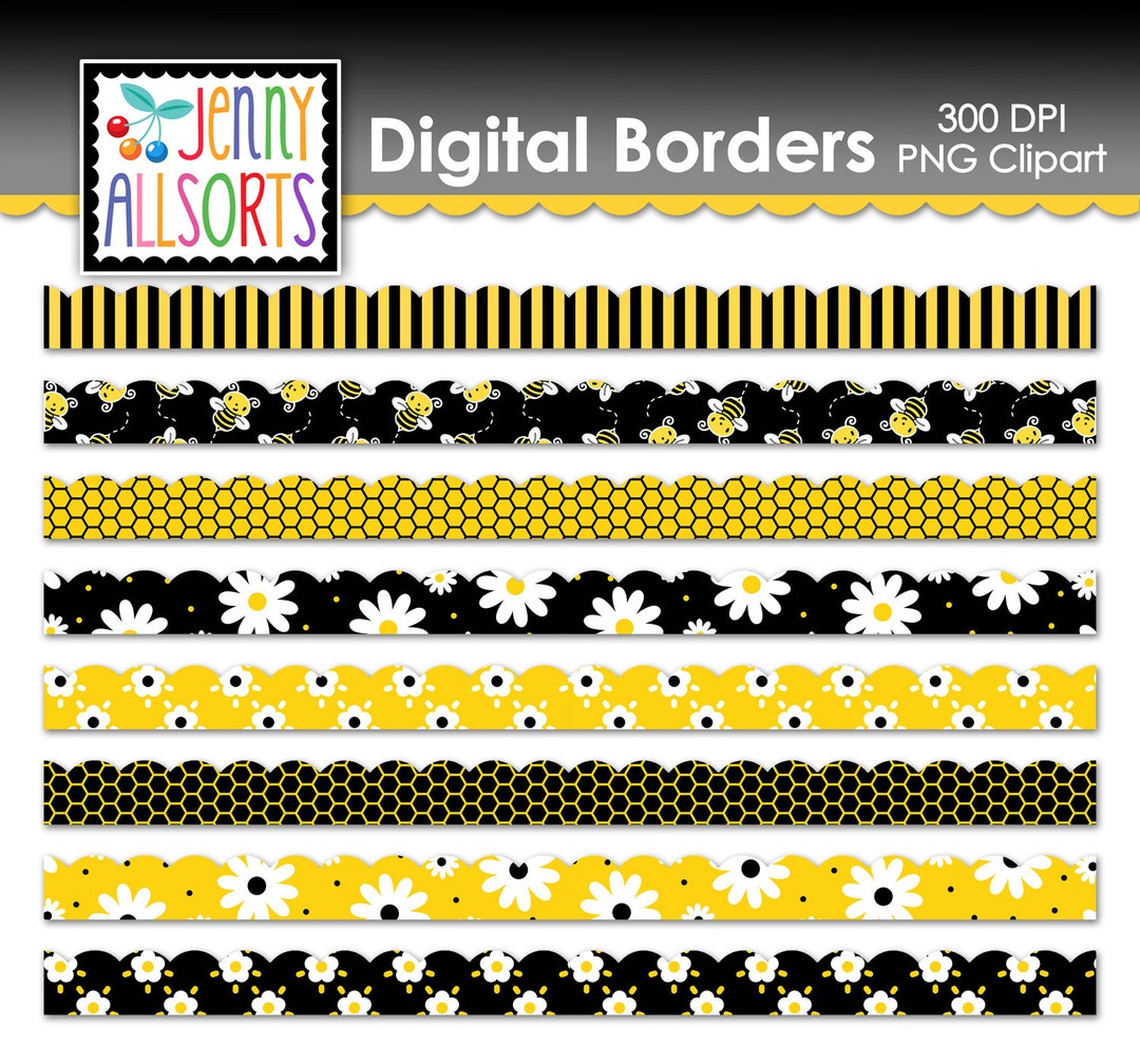 Honey Bee Borders Digital Clip Art Graphic Download, Clipart Digital