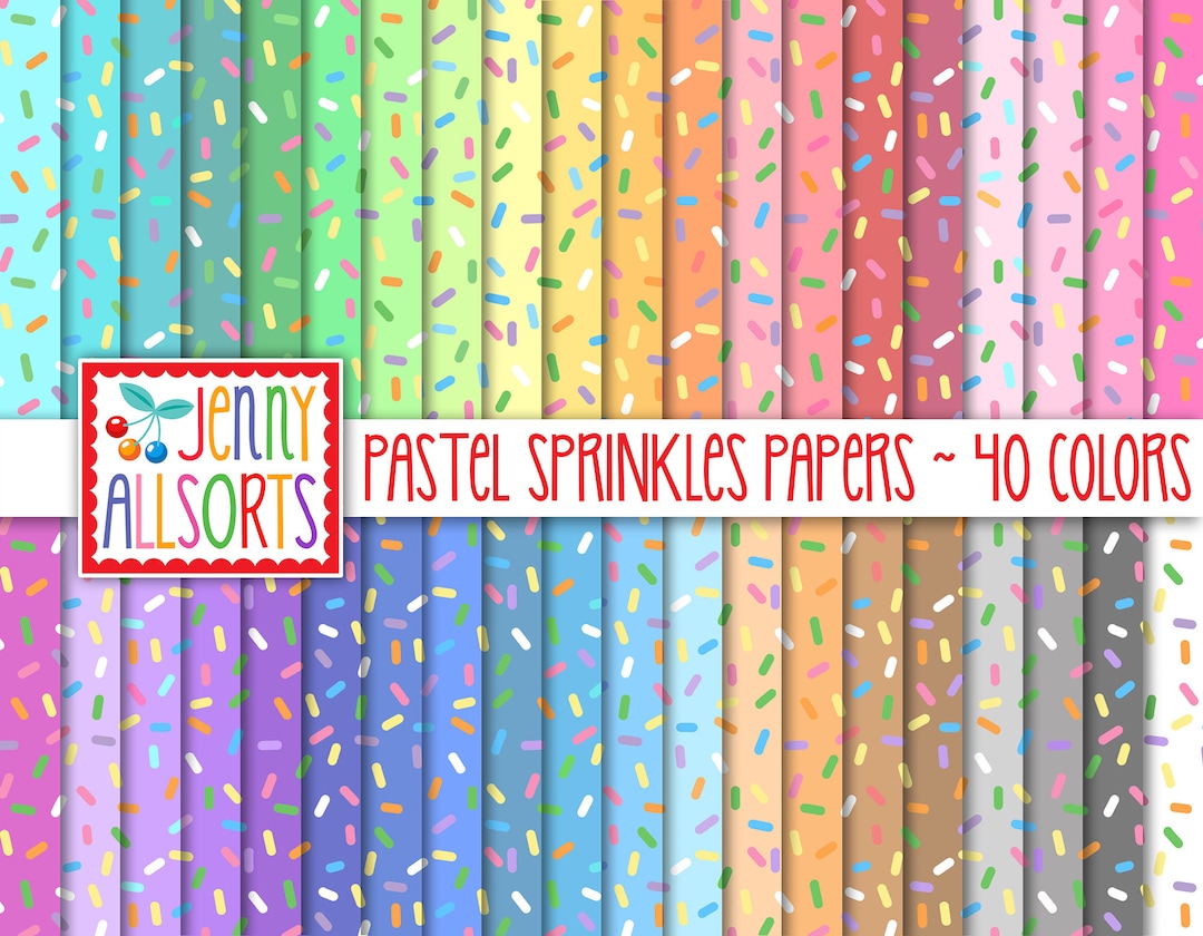 Pastel Sprinkles Digital Paper Pack - 40 Color Bundle