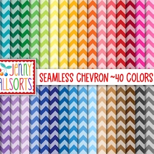 Papel digital Chevrons sin costuras: 40 colores, fondos digitales, papel para álbumes de recortes imprimible, diarios de planificación digital, diseño gráfico repetido
