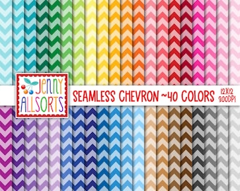 Seamless Chevrons Digital Paper - 40 Colors, digital backgrounds, printable scrapbook paper, digital planner journals, repeat graphic design