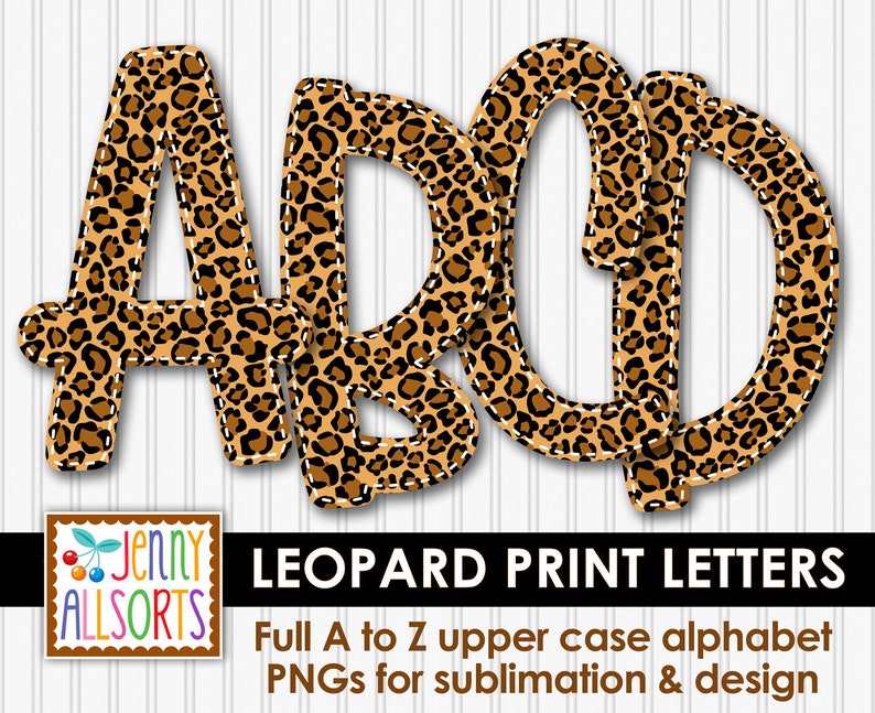 Download Leopard Print Alphabet for sublimation & design animal ...