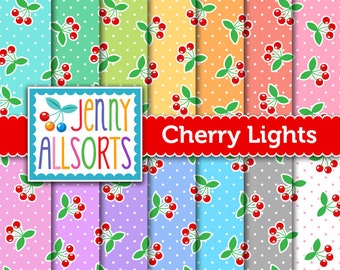 Pastel Cherry Light Digital Scrapbook Papers - 14 sheets in pastel colors - for invites, card making, digital scrapbooking