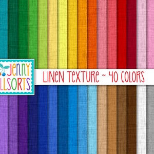 Linen Texture Digital Paper Pack - 40 Colors, Digital Download, printable scrapbook paper, digital background, digital linen fabric papers