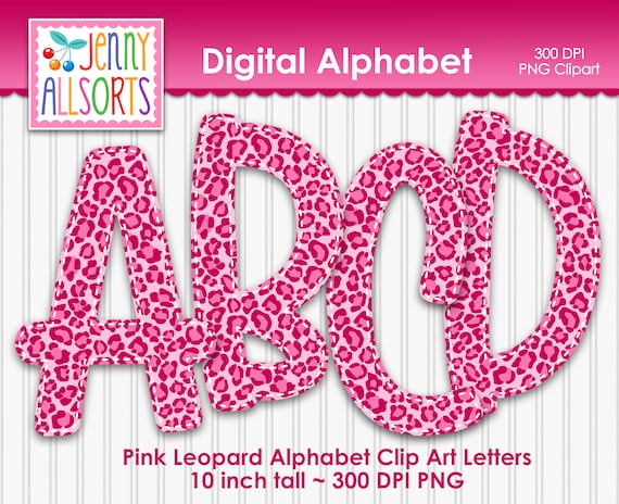 pink leopard print alphabet for sublimation design animal etsy
