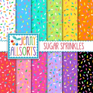 Sugar Sprinkles Digital Paper - printable graphic design for invites, card making, digital scrapbooks, backgrounds