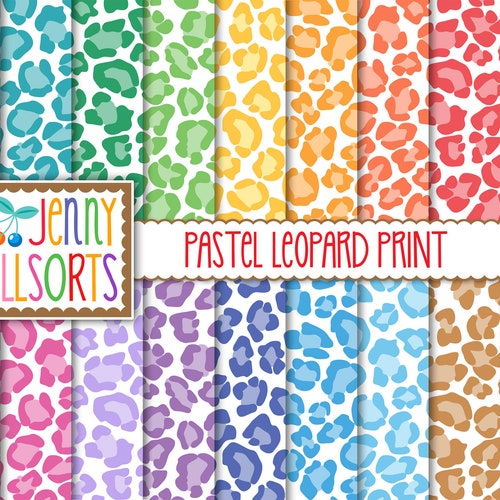 Pastel Leopard Digital Design Papers Pastel Color Animal - Etsy Pastel Leopard Digital Design Papers Pastel Color Animal - Etsy