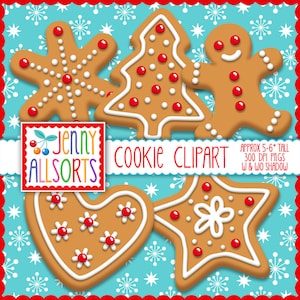 Gingerbread Cookie digital clipart - digital gingerbread cookies, Christmas scrapbook clip art, digital design, scrapbook embellishment