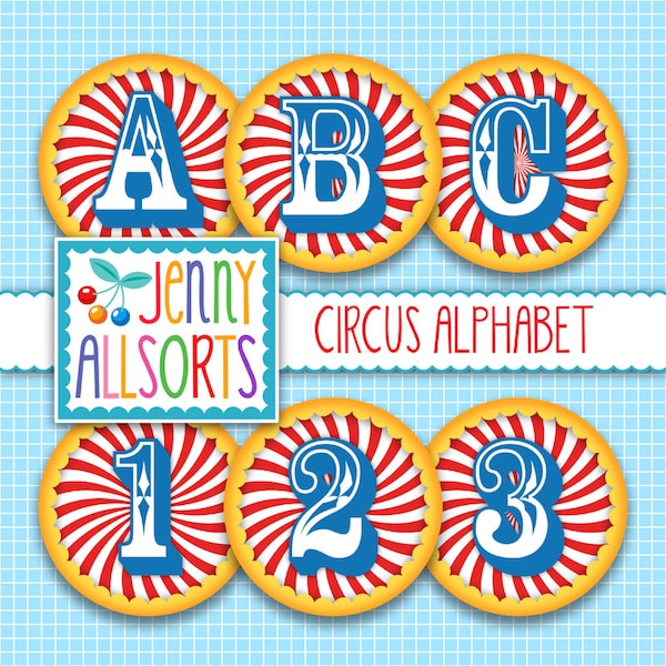 Zirkus Alphabet Clipart - digitale Zirkus Buchstaben - Scrapbook Clip Art - druckbar - zum sofortigen Download