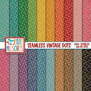 Vintage Ditzy Dot Digital Paper Pack - nahtlose, abgenutzte Tupfenmuster, druckbares Vintage-Papierset, einfache Junk-Journal-Hintergründe