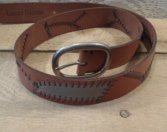 Vintage Lucky Brand Brown Leather Belt 